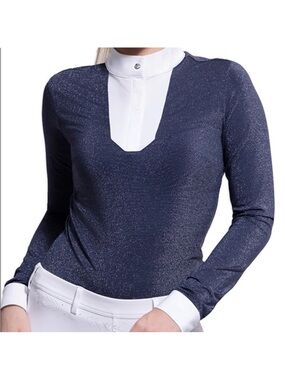 Samshield faustina lurex show shirt in navy XS